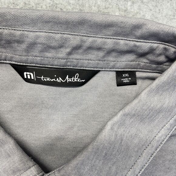 Travis Mathew Truly Hard Seltzer Polo Mens 2XL XXL Gray Shirt Golf Pocket - Picture 4 of 12